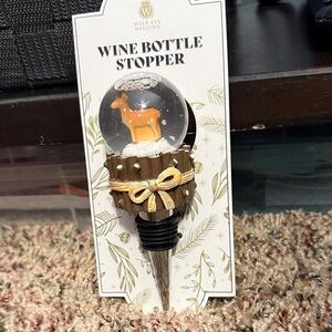 Deer snow globe Wine Bottle Stopper
